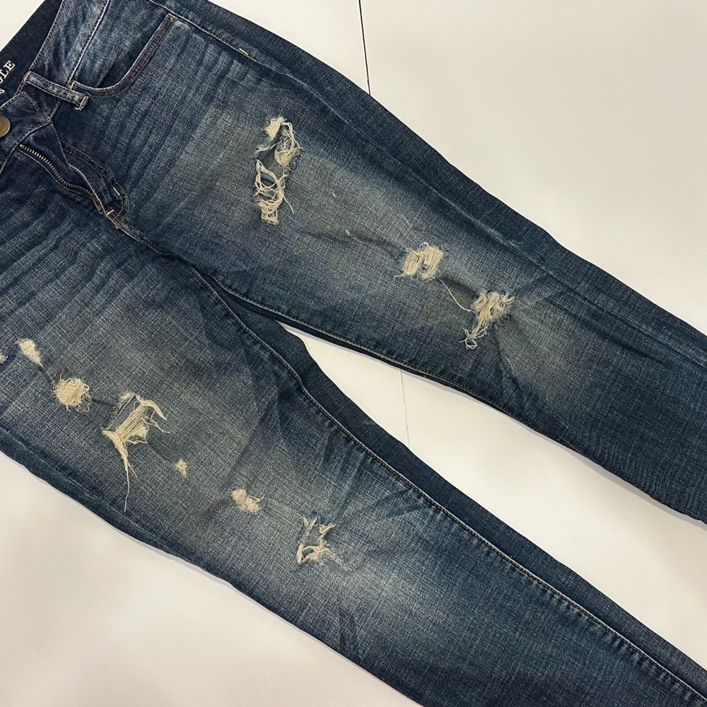 American Eagle Distressed Jegging Super Stretch Blue‎ Jeans